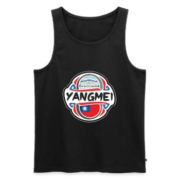 Yangmei Taiwan Flag Badge Souvenir de voyage Timbre souvenir - Débardeur bio Premium Homme - noir - Devant - Michal (187cm)