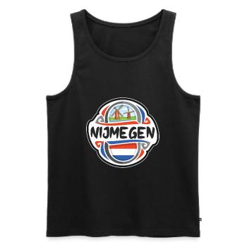Nijmegen Netherlands Flag Travel Souvenir Badge St - Men's Premium Organic Tank Top - black - Front - AI Model Male 178 light (178cm)