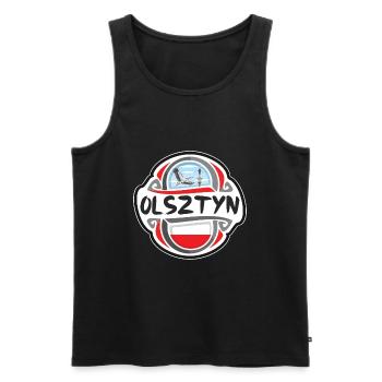 Olsztyn Poland Flag Badge Travel Souvenir Stamp - Men's Premium Organic Tank Top - black - Front - Michal (187cm)