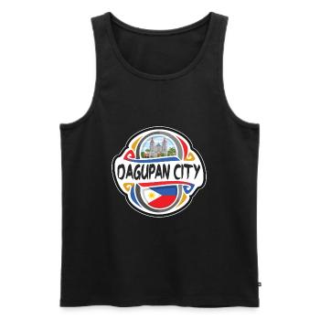 Dagupan City Philippines Drapeau Souvenir de Voyage Badg - Débardeur bio Premium Homme - noir - Devant - AI Model Male 178 light (178cm)