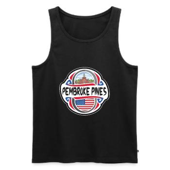 Pembroke Pines USA Drapeau des États-Unis Voyage Souve - Débardeur bio Premium Homme - noir - Devant - Michal (187cm)