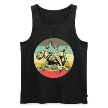 Motif allemand de chasseur de chien à poil de fil - Débardeur bio Premium Homme - noir - Devant - Michal (187cm)