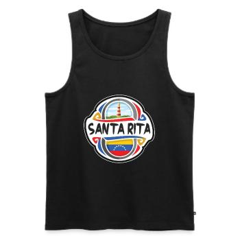 Santa Rita Venezuela Flag Travel Souvenir Badge St - Men's Premium Organic Tank Top - black - Front - AI Model Male 178 light (178cm)