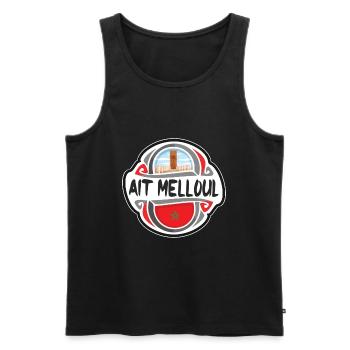 Ait Melloul Maroc Drapeau Voyage Souvenir Badge Sta - Débardeur bio Premium Homme - noir - Devant - Michal (187cm)