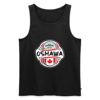 Oshawa Kanada Flagge Abzeichen Reise Souvenir Briefmarke - Männer Premium Bio Tank Top - Schwarz - Vorne - Michal (187cm)