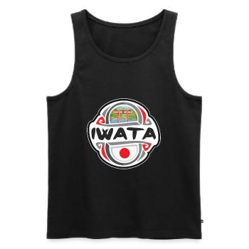 Iwata Japon Drapeau Badge Souvenir de Voyage Timbre - Débardeur bio Premium Homme - noir - Devant - Michal (187cm)