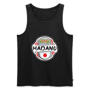 Hadano Japon Drapeau Badge Souvenir de Voyage Timbre - Débardeur bio Premium Homme - noir - Devant - Michal (187cm)