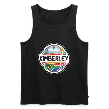Kimberley South Africa Flag Travel Souvenir Badge - Men's Premium Organic Tank Top - black - Front - Michal (187cm)