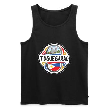 Tuguegarao Philippines Drapeau Voyage Souvenir Badge - Débardeur bio Premium Homme - noir - Devant - Michal (187cm)