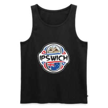Ipswich Australia Flag Badge Travel Souvenir Stamp - Men's Premium Organic Tank Top - black - Front - Michal (187cm)