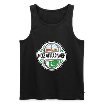 Muzaffargarh Pakistan Drapeau Voyage Souvenir Badge S - Débardeur bio Premium Homme - noir - Devant - Michal (187cm)