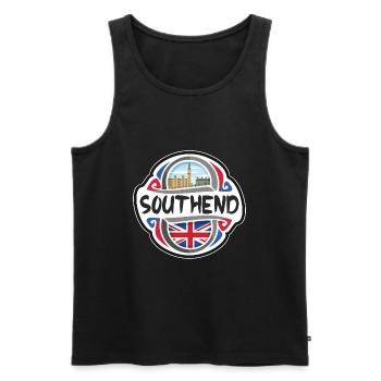 Southend UK United Kingdom Flag Travel Souvenir Ba - Men's Premium Organic Tank Top - black - Front - Michal (187cm)