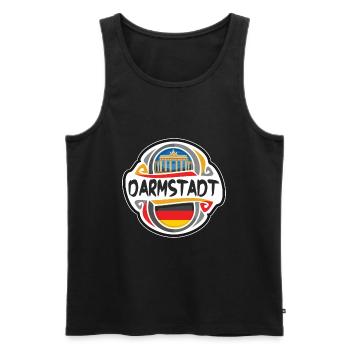 Darmstadt Deutschland Flaggenabzeichen Reise Souvenir Briefmarke - Männer Premium Bio Tank Top - Schwarz - Vorne - Michal (187cm)