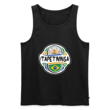Itapetininga Brazil Flag Travel Souvenir Badge Sta - Men's Premium Organic Tank Top - black - Front - AI Model Male 178 light (178cm)
