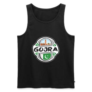 Gojra Pakistan Drapeau Badge Souvenir de Voyage Timbre - Débardeur bio Premium Homme - noir - Devant - Michal (187cm)