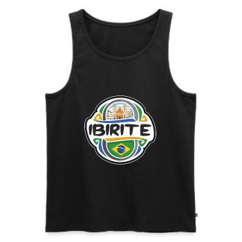 Ibirite Brésil Drapeau Badge Voyage Souvenir Timbre - Débardeur bio Premium Homme - noir - Devant - Michal (187cm)