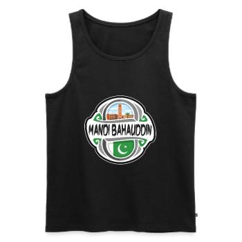 Mandi Bahauddin Pakistan Drapeau Souvenir de Voyage Badg - Débardeur bio Premium Homme - noir - Devant - AI Model Male 178 light (178cm)