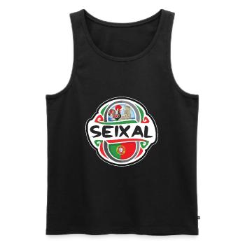 Seixal Portugal Drapeau Badge Voyage Souvenir Timbre - Débardeur bio Premium Homme - noir - Devant - Michal (187cm)