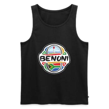 Benoni Südafrika Flagge Reise Souvenir Abzeichen Sta - Männer Premium Bio Tank Top - Schwarz - Vorne - AI Model Male 178 light (178cm)