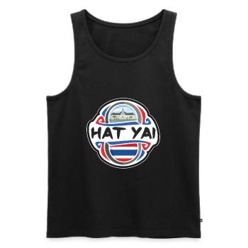 Hat Yai Thailand Flagge Abzeichen Reise Souvenir Stempel - Männer Premium Bio Tank Top - Schwarz - Vorne - Michal (187cm)