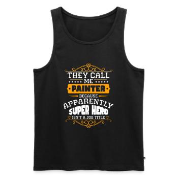 Painter Painting - Men's Premium Organic Tank Top - black - Front - AI Model Male 178 light (178cm)