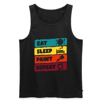 Maler Baustelle Handwerker - Männer Premium Bio Tank Top - Schwarz - Vorne - AI Model Male 178 light (178cm)