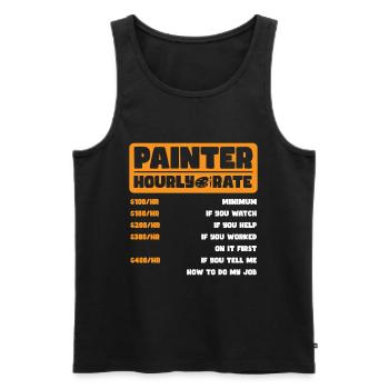 Maler Künstler Ausbildung Farbroller - Männer Premium Bio Tank Top - Schwarz - Vorne - Michal (187cm)
