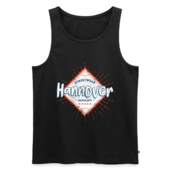 Hanovre, Allemagne, ville, horizon, maison, amour - Débardeur bio Premium Homme - noir - Devant - Michal (187cm)
