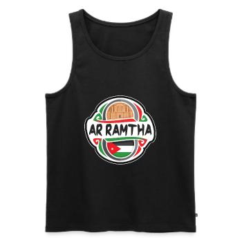 Ar Ramtha Jordan Flagge Abzeichen Reise Souvenir Stempel - Männer Premium Bio Tank Top - Schwarz - Vorne - Michal (187cm)