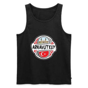 Arnavutkoy Turquie Drapeau Badge Voyage Souvenir Timbre - Débardeur bio Premium Homme - noir - Devant - Michal (187cm)