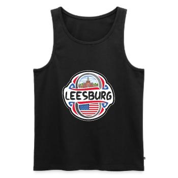 Leesburg ÉTATS-UNIS Drapeau des États-Unis Souvenir de voyage Ba - Débardeur bio Premium Homme - noir - Devant - Michal (187cm)