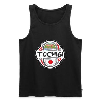 Tochigi Japon Drapeau Badge Souvenir de Voyage Timbre - Débardeur bio Premium Homme - noir - Devant - Michal (187cm)