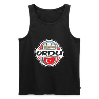 Ordu Türkei Flagge Abzeichen Reise Souvenir Stempel - Männer Premium Bio Tank Top - Schwarz - Vorne - AI Model Male 178 light (178cm)
