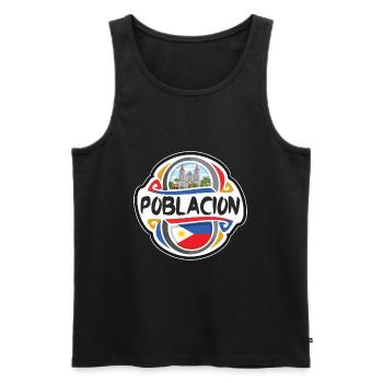 Poblacion Philippines Drapeau Voyage Souvenir Badge S - Débardeur bio Premium Homme - noir - Devant - Michal (187cm)