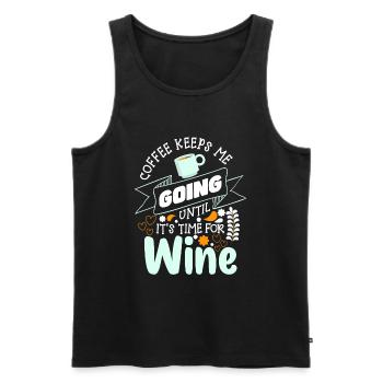 Coffee Cup Early Riser Drink - Men's Premium Organic Tank Top - black - Front - Michal (187cm)