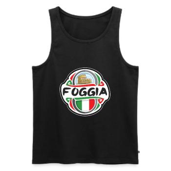 Foggia Italien Flagge Abzeichen Reise Souvenir Stempel - Männer Premium Bio Tank Top - Schwarz - Vorne - AI Model Male 178 light (178cm)