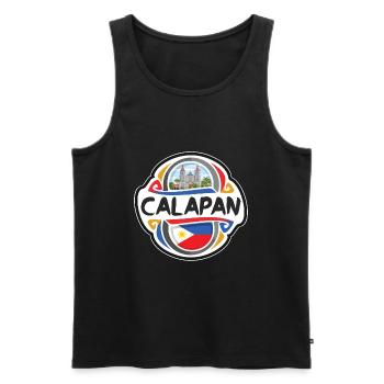 Calapan Philippines Flag Travel Souvenir Badge Sta - Men's Premium Organic Tank Top - black - Front - AI Model Male 178 light (178cm)