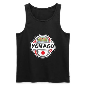Yonago Japon Drapeau Badge Souvenir de Voyage Timbre - Débardeur bio Premium Homme - noir - Devant - Michal (187cm)