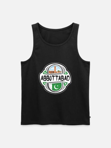 Abbottabad Pakistan Flag Travel Souvenir Badge Sta - Men's Premium Organic Tank Top - black