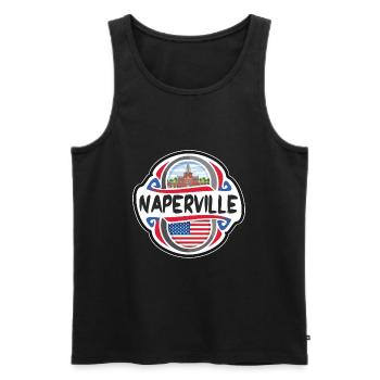 Naperville USA Flagge Reisesouvenir - Männer Premium Bio Tank Top - Schwarz - Vorne - Michal (187cm)
