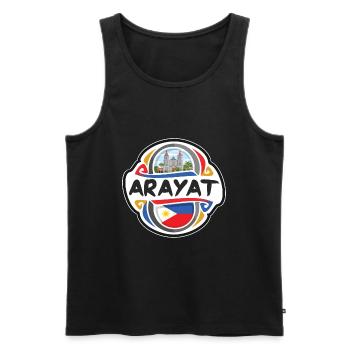 Arayat Philippines Drapeau Voyage Souvenir Badge Stam - Débardeur bio Premium Homme - noir - Devant - Michal (187cm)