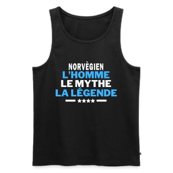 NORVÈGIEN l'homme le mythe la légende - humour - Débardeur bio Premium Homme - noir - Devant - Michal (187cm)