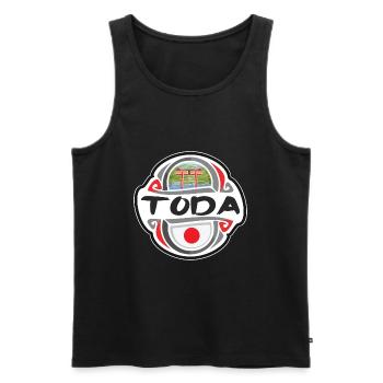 Toda Japon Drapeau Badge Souvenir de Voyage Timbre - Débardeur bio Premium Homme - noir - Devant - Michal (187cm)