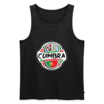Coimbra Portugal Flag Badge Travel Souvenir Stamp - Men's Premium Organic Tank Top - black - Front - Michal (187cm)