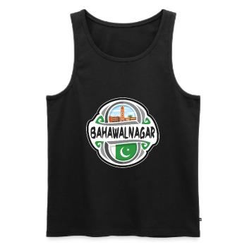 Bahawalnagar Pakistan Drapeau Voyage Souvenir Badge S - Débardeur bio Premium Homme - noir - Devant - Michal (187cm)