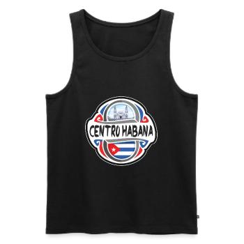 Centro Habana Cuba Flag Travel Souvenir Badge Stam - Men's Premium Organic Tank Top - black - Front - Michal (187cm)