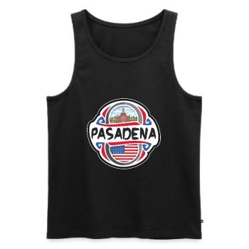 Pasadena USA Drapeau des États-Unis Souvenir de voyage Ba - Débardeur bio Premium Homme - noir - Devant - Michal (187cm)