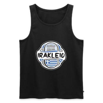 Irakleio Griechenland Flagge Abzeichen Reise Souvenir Briefmarke - Männer Premium Bio Tank Top - Schwarz - Vorne - AI Model Male 178 light (178cm)