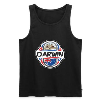 Darwin Australien Flagge Abzeichen Reise Souvenir Briefmarke - Männer Premium Bio Tank Top - Schwarz - Vorne - AI Model Male 178 light (178cm)