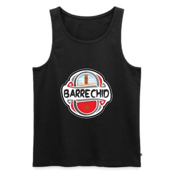 Barrechid Maroc Drapeau Badge Souvenir De Voyage Timbre Souvenir - Débardeur bio Premium Homme - noir - Devant - Michal (187cm)